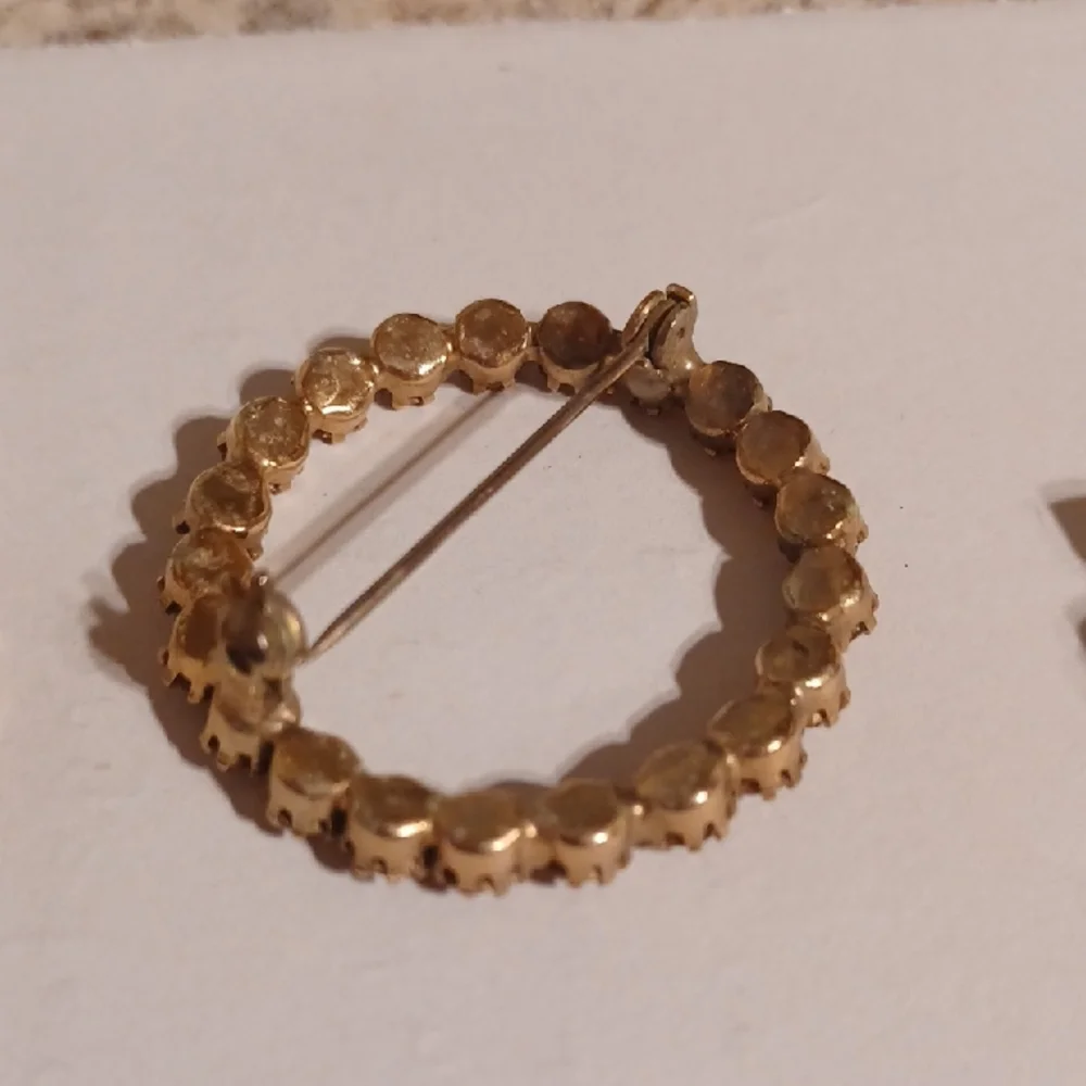 Vintage Gold and Orange Brooch Set Clip On Earings